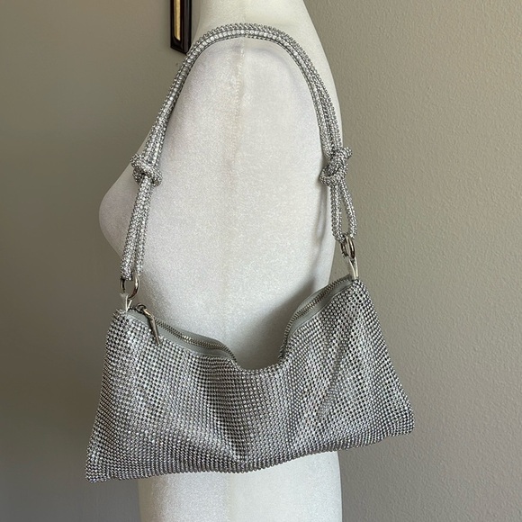 Urban Expressions Silver Rhinestone Women's Bag - Picture 1 of 5